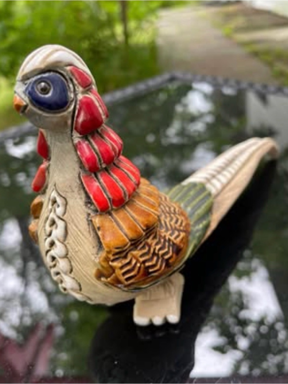 Artesania Rinconada Pheasant #53 Vintage Hand Painted Uruguay Ceramic Figurine